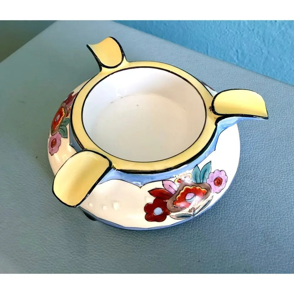 Antique 1920s Art Deco Noritake Hand Painted Porcelain Ashtray Collectible